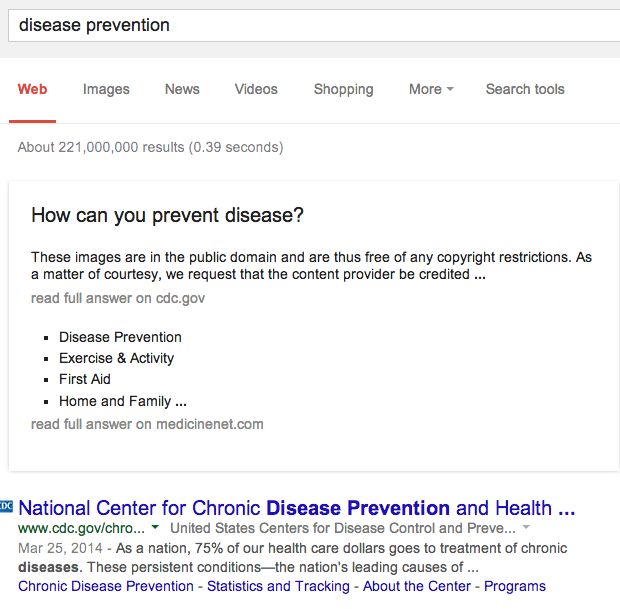 Disease prevention