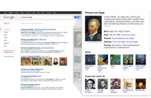 Knowledge graph, top right of search results